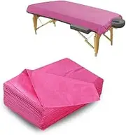 KGS Disposable Single-Use Pre-Cut Sheets | 50 Pcs/Pack | 76x190 cm per Sheet | Breathable & Soft Nonwoven Bedsheets for Spa, Massage, Pet Use, Parlour, Dental & Hospital Beds Pink