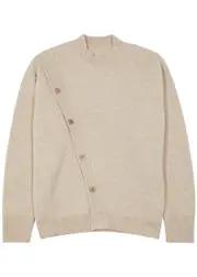 Jacquemus Le Cardigan Pau Asymmetric Alpaca-blend Jumper - Beige - M M
