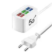 10A 220V 6-Port USB PD Charger Power Strip Fast Charging Desktop Charging Station EU Plug US Plug with 1M Long Cord USB