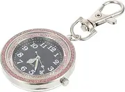 [DEARMAMY] 1 PC Pocket Watch Chain Carabiner Nurse Watch Lapel Pin Watch Clip Watch Ladies Watches Women Watch for Blinders Pocket Keychain Watch Watch Pink Rhinestones