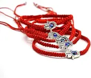 [Omonic] MAYMII 5pcs "Lucky" Hamsa Red String Kabbalah Bracelets Bracelet Bangle Braided String Cord and Rotating "Evil Eye" Hamsa Hand - Jewish Amulet Pendant Jewelry for Success and Protection Lucky