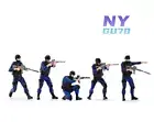 Miniature 1/64 Anti-explosion Police SWAT Doll Scene Props Figure F Car Vehicle