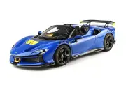 1:18 BBR Ferrari Sf90 Xx Spider Azzurro Dino E Giallo With Showcase P18238A-VET