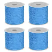 4 Rolls Nylon String Cord 45 Yards 0.8mm Nylon Cord Beading, Light Blue