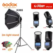 Godox V1C V1N V1S V1F 2.4G TTL Round Head Flash Speedlite + KX65 Softbox + Stand