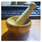 Wooden Mortar Pestle Mini Small Thai Grinder Pill Massage Crusher Handcraft 2.5"