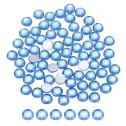 100 Pcs Flat Back Round Acrylic Rhinestones,8mm Blue Crystal Rhinestones