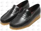 WMNS Clarks Wallabee Loafer Black Smooth Leather 26177721 Casual Boat Shoes