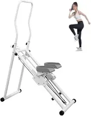 Stair Stepper Machine, Adjustable Stair Stepper, Maximum Load: 150Kg, Height Adjustable, Smart Counting, Non-Slip Pedals, Led Screen, Foldable, for Aerobic Exercise, Body Shaping, Core Training White