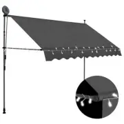 NNEVL Manual Retractable Awning with LED 250 cm Anthracite