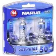 New Genuine NARVA H4 12V 60/55W Sapphire Plus 50 Globe - 2 Pce #48522BL2