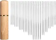 Vriusi Hand Sewing Needles, 30pcs Hand Quilting Needles, Stainless Steel Self-Threading Needle, Beginners Friendly Needles with Case for Quilt, Pants, Socks, Backpacks, Coat, Sheets