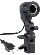 Studio Light Mount Stand With E27 Ac Socket And Umbrella Holder In Black