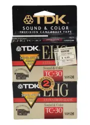 TDK EHG TC-30 VHS-C Super Avilyn Technology Plus Camcorder Blank Cassette Tapes
