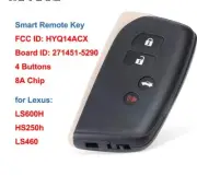 Smart Rmote Control Car Key 4 Button 8A Chip for Lexus HS250h LS460 LS600h