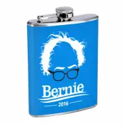 Bernie Sanders D6 Flask 8oz Stainless Steel Hip Drinking Presidential Candidate