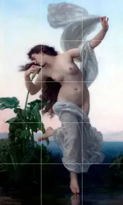 THE AURORE W. Bouguereau Romantic Girl Tile Mural Backsplash Marble Ceramic 2622