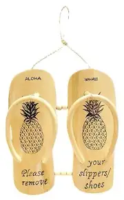 Aloha Hawaii HIbiscus Remove Your Slippers and Shoes Sign