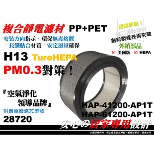 【HEPA】空氣清淨機 原廠 正廠 型 28720 濾心 濾芯 濾網 Honeywell 41200 61200