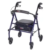 Steel Rollator Walker with Seat and Wheels, Rolling Walker for Seniors, Suppo...