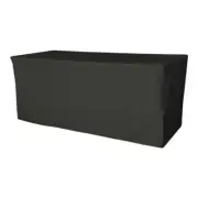 LA Linen TCpop-fit-72x30x30-BlackP24 2.23 lbs Polyester Poplin Fitted Tablecl...
