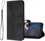 [QIWEIQING] Case for Samsung Galaxy A70, Premium PU Leather Flip Wallet Card Slots Holder Magnetic Stand Protective Mobile Phone Case Embossed Flip Case for Galaxy A70.Black XCW