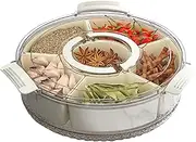 Food Platters With Lids Food tray Divided Serving Tray with Lid, Snack Tray, Snack Tray with Lid, Portable Snackle Box, Serving Tray with Lid, 6 Compartment Dispenser and Lid, Dishwasher Safe, No Spil