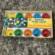 NIB Amscan Multicolor Summer Globe Patio Party String 15 Lights Indoor/Outdoor