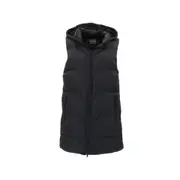Women's Hooded Sleeveless Puffer Vest Puffy Fleece Lined long Zipped Jacket