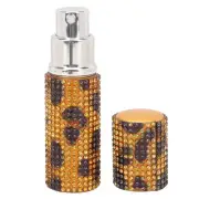 10ml Refillable Perfume Bottle Rhinestone Decor Leopard Print Portable Empty DSO