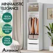 ALFORDSON Wardrobe Clothes Closet Storage Cabinet Hanging Rod White