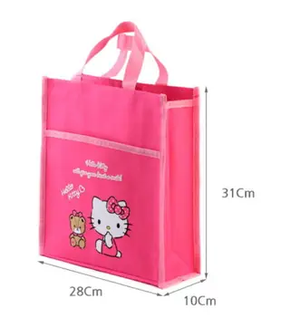 真愛日本 凱蒂貓kitty 韓國 直式 手提補習袋 側坐 桃 紅 小包 手提包 提袋 補習袋