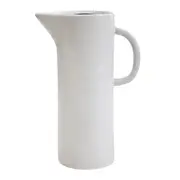 French Mantel Ceramic Stoneware 21cm Jug Pitcher Water/Juice Milk Container WHT