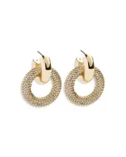 Baublebar Donna Pave Circle Charm Huggie Hoop Earrings