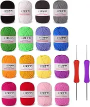 Knitting Yarn 16 Pack Soft Yarn for Crocheting and Knitting Craft Project Acrylic Crochet Yarn Ball