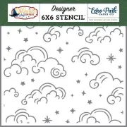 Echo Park Stencil 6"X6"-Swirly Clouds, Wizards & Company - 2 Pack