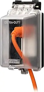 UltraPro Outdoor Outlet Cover - Single Gang Weatherproof Enclosure, Rated for Wet Locations, Black, 49204