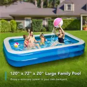 Inflatable Swimming Pool 120x72x20in for 1-5 Kids Kiddie Pools Family Swim Cente