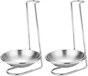 AIMALL 2-Pack Stainless Steel Soup Colander and Spoon Rack, 4.33 Inch Colander Holder for Hotel & Restaurant Use, Compact Spoon and Chopstick Organizer