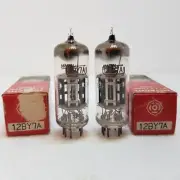 12BY7A 12BV7 EL180 Hitachi D getter,copper rods,black plate matched pair,NOS NIB