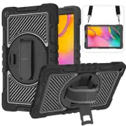 Rugged Stand Shockproof Hybrid Case with Strap For Samsung Tab A 8.0 (Black)
