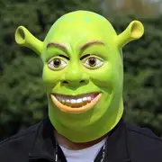 Adult Unisex Shrek Mask Green Full Head Latex Mask Cosplay Costume Accessories