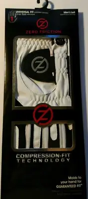 Left Hand, Men's Zero Friction, Compression-Fit Techonology Golf Glove, One Size