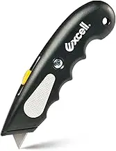 Excell Heavy Duty Retractable Utility Knife with Lock Design, Box Cutter With Extra 3 Blades for Open Packages and Cut Box, Carton, Cardboard, Carpet, Rope, Rubber (Utility Knife)