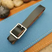 Black Shell Cordovan Vintage Pocket Watch Fob Strap & Nickel Finish Buckle