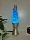 NEW Motion Creative Dynamic Lava Lamp 37cm Silver Base Blue/Glitter