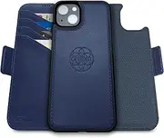 Dreem Fibonacci Compatible with iPhone 15 Wallet case / 2-in-1 Shockproof case and Detachable Vegan Leather Folio, MagSafe Compatible, RFID Protection [Royal]