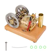 H76 5CC Horizontal Vintage Stationary Engine Twin-cylinder OHV Dual Flywheel Gasoline Internal Combustion Engine Model