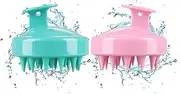 Scalp Massager Soft Silicone Head Scrubber Shower Shampoo Brush Relaxing Wet and Dry Hair Wash Brush for Women, Men, Children's hair