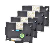 4PK TZM34 TZe-M34 Gold on Matt Clear Label Tape 12mm For Brother P-touch PT-D600
